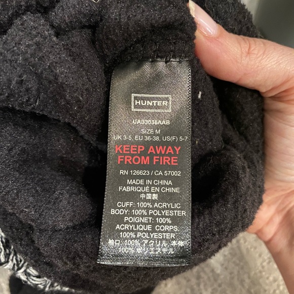 Tall Gray Hunter Boots with navy and white webbing straps - Picture 5 of 6